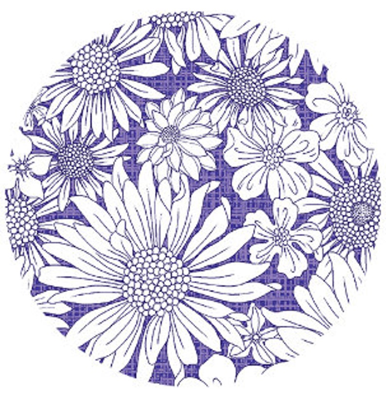 43-44" Wide Purple UPSY DAISY from the Porch Swing Collection Designed by Pat Sloan for Benartex - Sold by the Yard