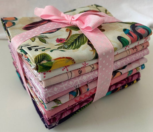 Kelly Rae Roberts INSPIRED HEART 10 Fat Quarter Fabric Bundle for Benartex Artistry - 10 Different Fat Quarters