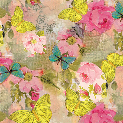 43-44" Wide A BEAUTIFUL LIFE Quilt Fabric Designed by Kelly Rae Roberts for Benartex Designer Fabrics - Sold by the Yard