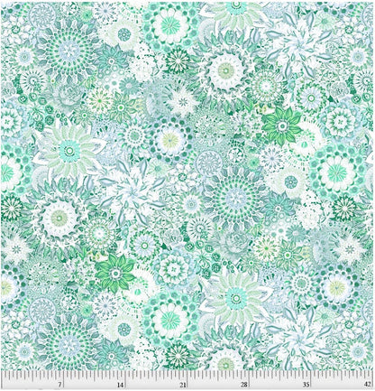 108" Wide FLORAL CROCHET by P & B Textiles - Beautiful Blue Floral Quilt Backing Fabric by the Yard