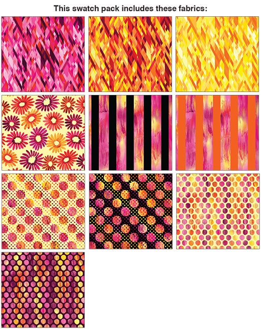 Fabric Design Roll Pink Sun Burst Strip-pies - 2 1/2" Wide Fabric Strip Set - Quilt Fabric