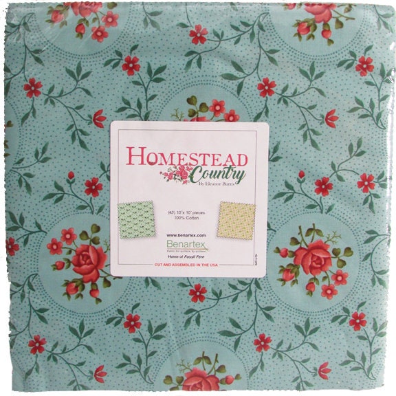 Fabric Layer Cake Homestead Country by Benartex 10" Quilt Fabric Precut Squares