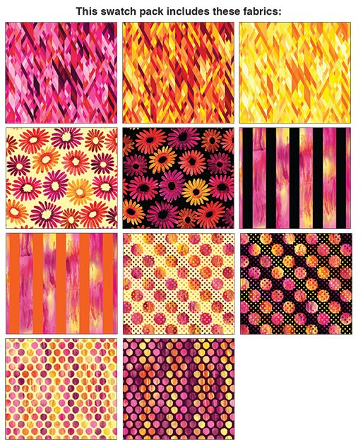 Fabric Layer Cake Pink Sun Burst by Kanvas Studio 10" Quilt Fabric Squares