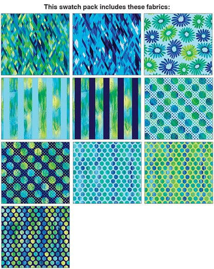 Fabric Design Roll Blue Sun Burst Strip-pies by Kanvas Studio for Benartex - 2 1/2" Wide Fabric Strip Set