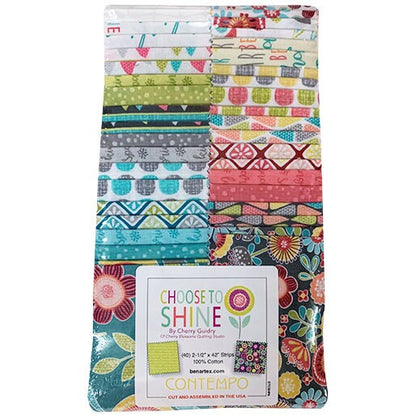 Fabric Design Roll - Choose to Shine Strip-Pies by Cherry Guidry of Cherry Blossoms Quilting Studio - 2 1/2" Wide Strips - Quilt Fabric