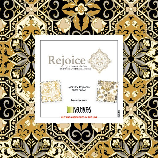 Holiday Fabric Layer Cake Rejoice by Kanvas Studio for Benartex - Fabric 10" Quilt Fabric Squares