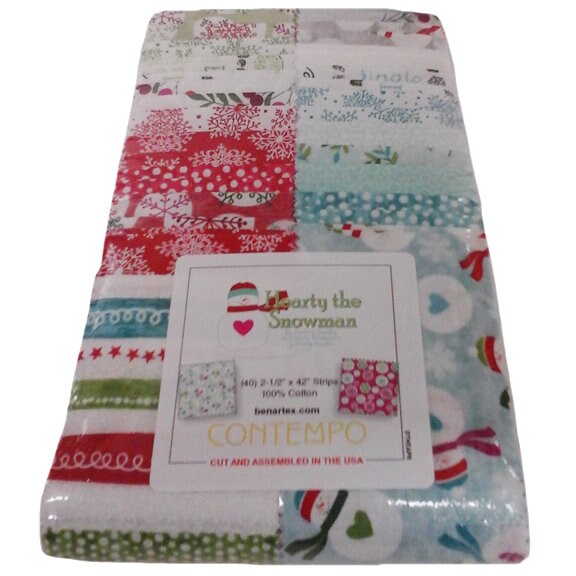 Fabric Design Roll - Hearty the Snowman Strip-Pies by Cherry Guidry of Cherry Blossoms Quilting Studio - 2 1/2" Wide Strips - Quilt Fabric