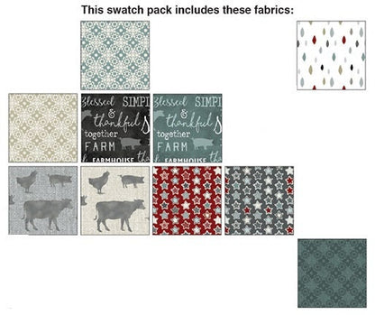 Fabric Fat Quarter Pack Farm Sweet Farm Fabric Collection by Contempo for Benartex - 10 Different Fat Quarters