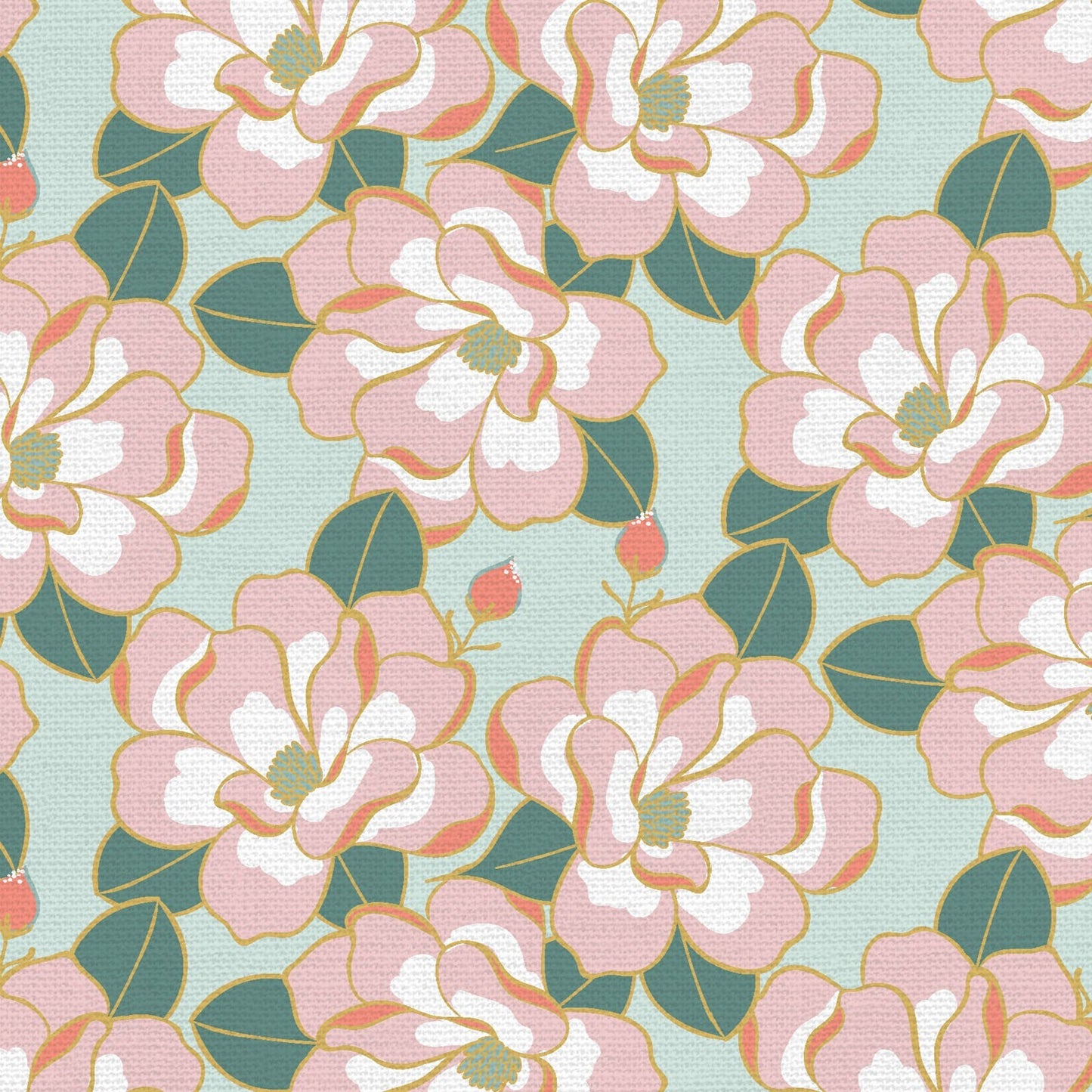 Fabric Fat Quarter Pack Magnolia Wonderland Fabric Collection (Pink) by Teresa Chan for Paintbrush Studio - 7 Different Fat Quarters