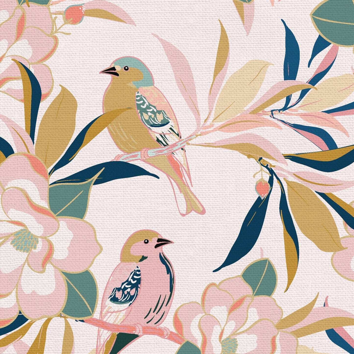 Fabric Fat Quarter Pack Magnolia Wonderland Fabric Collection (Pink) by Teresa Chan for Paintbrush Studio - 7 Different Fat Quarters