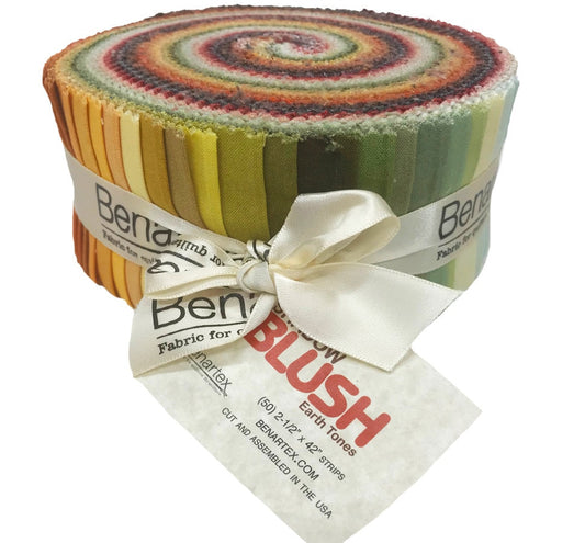 Fabric Design Roll Shadow Blush Earth Tones by Benartex - 50 - 2 1/2" Wide Fabric Strip Set - Quilt Fabric