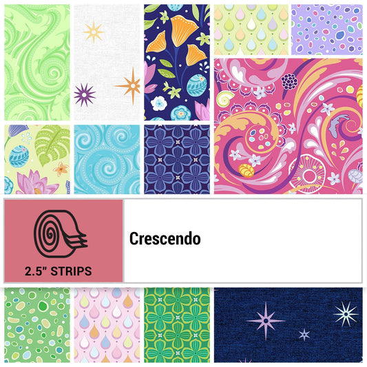 Fabric Design Roll Crescendo Collection by Amanda Murphy for Contempo Strip-pies - 2 1/2" Wide Fabric Strip Set