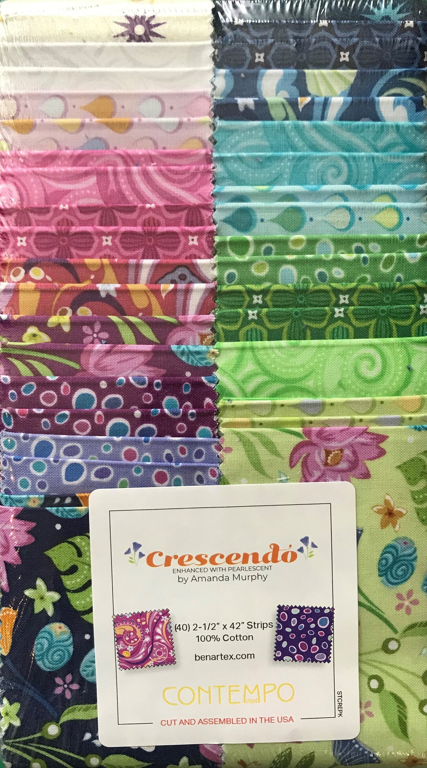 Fabric Design Roll Crescendo Collection by Amanda Murphy for Contempo Strip-pies - 2 1/2" Wide Fabric Strip Set