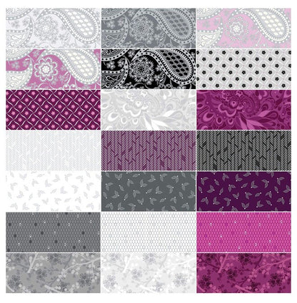 Fabric Design Roll - Jubilee Silver Strip-Pies by Amanda Murphy for Contempo - 2 1/2" Wide Strips - Quilt Fabric