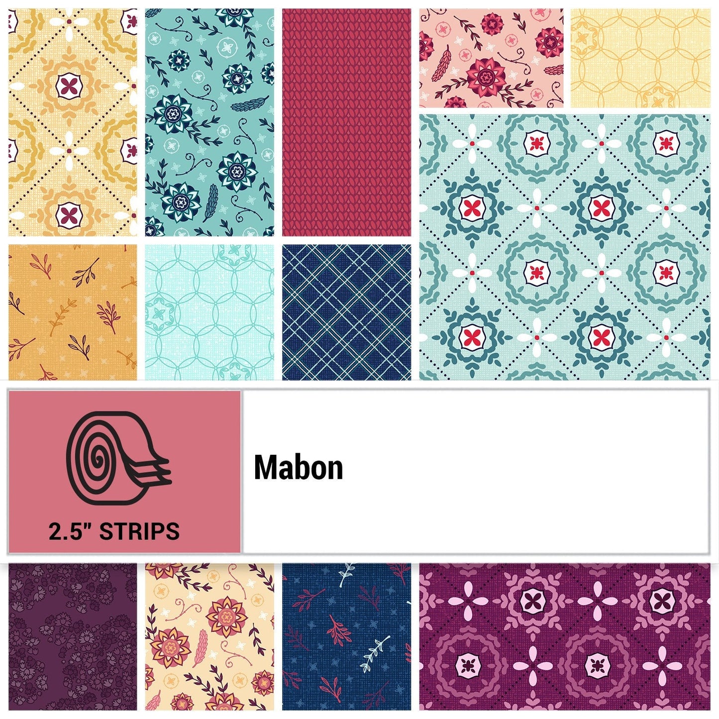 Fabric Design Roll Mabon Strip-Pies by Shelley Cavanna of Cora's Quilts for Contempo - 2 1/2" Wide Fabric Strip Set - Quilt Fabric