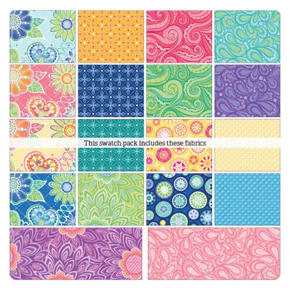 Fabric Layer Cake FREE MOTION FANTASY 2 by Amanda Murphy for Contempo and Benartex - 10" Quilt Fabric Squares