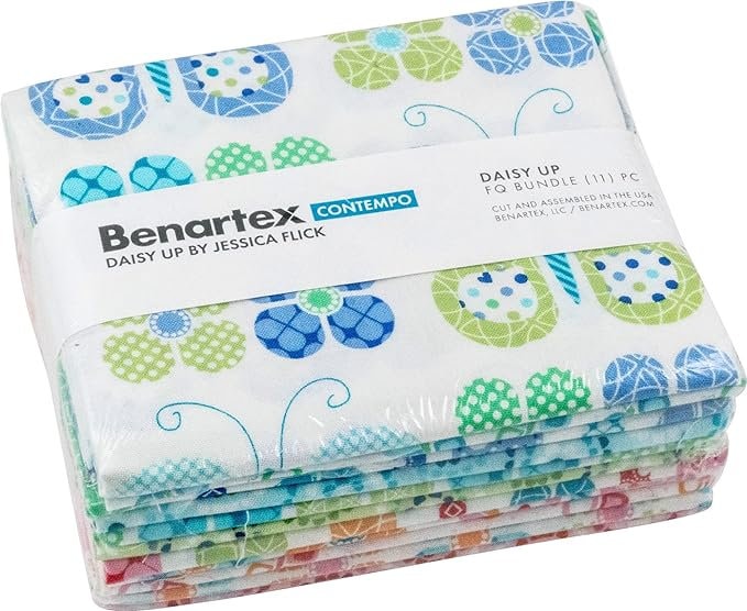 Fabric Fat Quarter Pack DAISY UP 11 Fat Quarters Benartex - 11 Different Fat Quarters