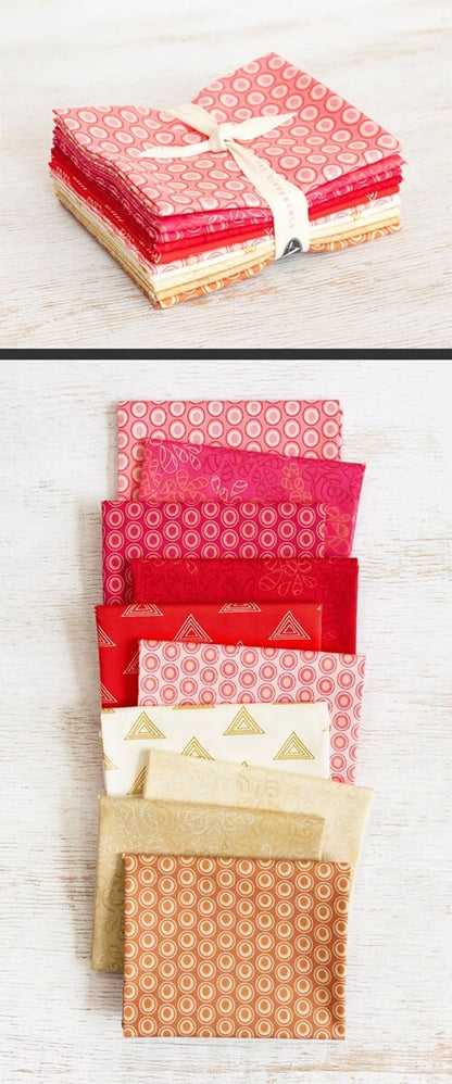 Fabric Fat Quarter Pack STRAWBERRY SHORTCAKE Elements 10 Fat Quarters by AGF - Art Gallery Fabrics - 10 Different Fat Quarters