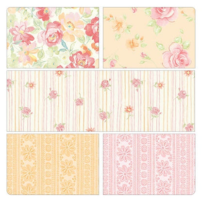 Fabric 5 Yard Bundle SWEET BABY ROSE (Pink) by Dover Hill for Benartex - Quilt Shop Quality - 5 Different 1 Yard Cuts