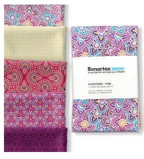 Fabric 5 Yard Bundle SUNNYSIDE (PINK) by Modern Quilt Studio for Benartex - Perfect Gift for Quilters - Free Shipping!