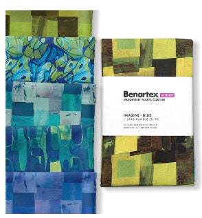 Fabric 5 Yard Bundle IMAGINE (BLUE) by Marta Cortese for Benartex - Quilt Shop Quality - 5 Different 1 Yard Cuts