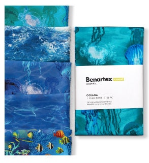 Fabric 5 Yard Bundle OCEANA by Kanvas Studio for Benartex - 5 Different 1 Yard Cuts