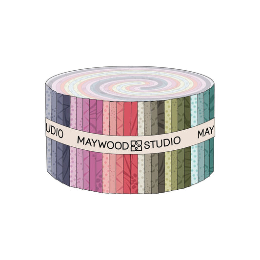 Fabric Design Roll OPAL ESSENCE by Maywood Studios - 2 1/2" Wide Fabric Strip Set - 36 Different Tonal Prints - Quilt Fabric