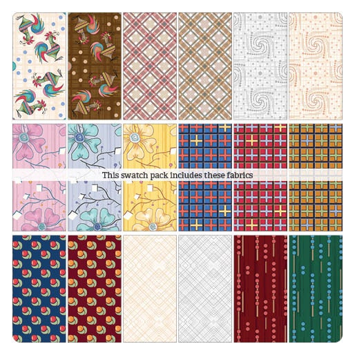 Lizzy Albright Fat Quarter Bundle CEDAR CHEST 18 Fat Quarters by Ricky Timms for Benartex - 18 Different Fat Quarters