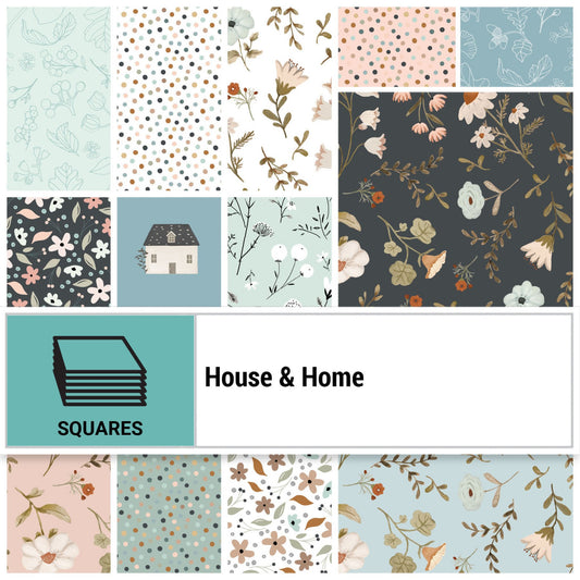 Fabric Layer Cake HOUSE & HOME by Michal Marko for Poppie Cotton - Fabric 10" Quilt Fabric Squares