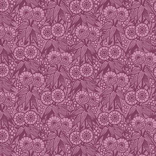 43-44" Wide WALLPAPER GEO Plum Tone on Tone Quilt Fabric by Kelly Rae Roberts for Contempo Fabrics - Sold by the Yard