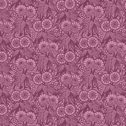 43-44" Wide WALLPAPER GEO Plum Tone on Tone Quilt Fabric by Kelly Rae Roberts for Contempo Fabrics - Sold by the Yard