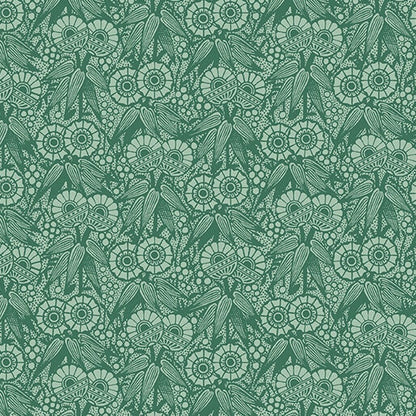 43-44" Wide WALLPAPER GEO Green Tone on Tone Quilt Fabric by Kelly Rae Roberts for Contempo Fabrics - Sold by the Yard