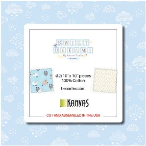 Flannel Layer Cake SWEET DREAMS by Kanvas Studio for Benartex - 10" Quilt Fabric Squares