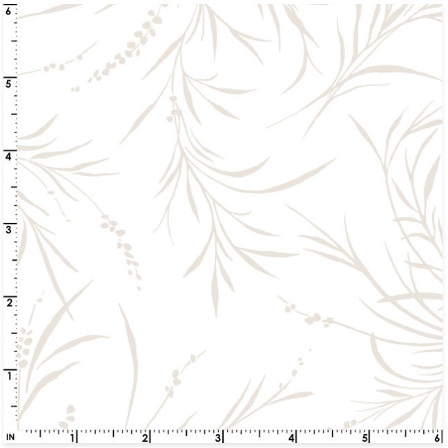 43-44" Wide OPAL ESSENCE FOLIAGE White with Gold Pearlescent Quilt Fabric by Maywood Studio - Sold by the Yard