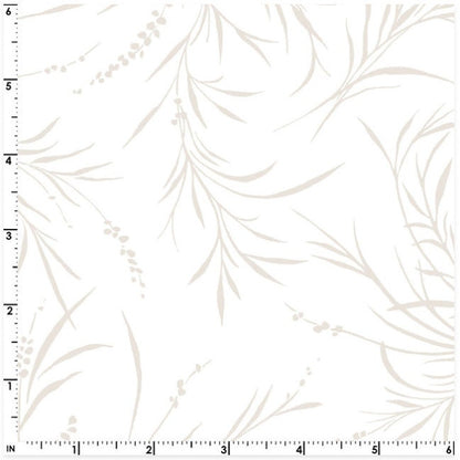 43-44" Wide OPAL ESSENCE FOLIAGE White with Gold Pearlescent Quilt Fabric by Maywood Studio - Sold by the Yard