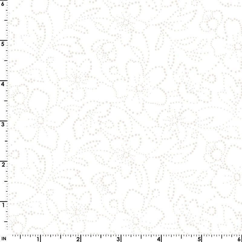 43-44" Wide OPAL ESSENCE FLORAL White with Pearlescent Quilt Fabric by Maywood Studio - Sold by the Yard