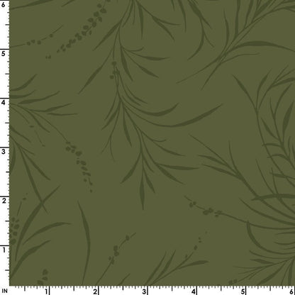 43-44" Wide OPAL ESSENCE FOLIAGE Dark Green with Pearlescent Quilt Fabric by Maywood Studio - Sold by the Yard