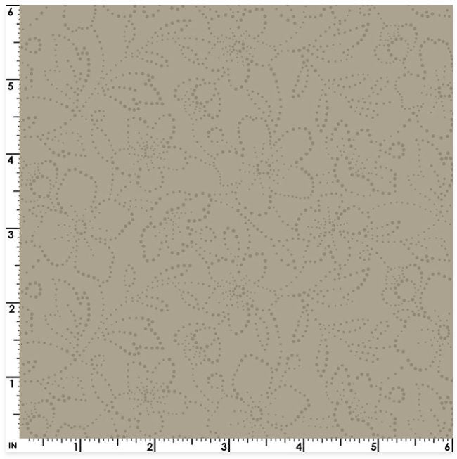 43-44" Wide OPAL ESSENCE FLORAL Taupe/Green with Pearlescent Quilt Fabric by Maywood Studio - Sold by the Yard