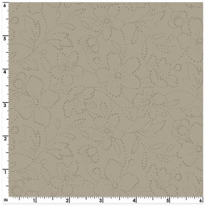 43-44" Wide OPAL ESSENCE FLORAL Taupe/Green with Pearlescent Quilt Fabric by Maywood Studio - Sold by the Yard