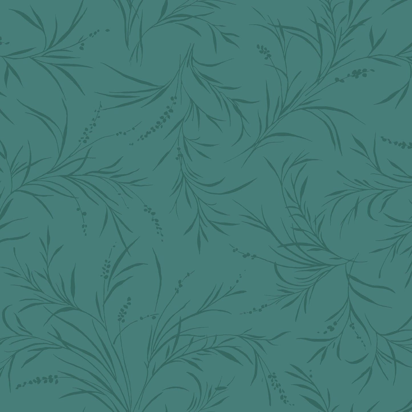 43-44" Wide OPAL ESSENCE FOLIAGE Dark Teal Blue with Pearlescent Quilt Fabric by Maywood Studio - Sold by the Yard