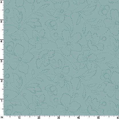 43-44" Wide OPAL ESSENCE FLORAL Teal/Aqua with Pearlescent Quilt Fabric by Maywood Studio - Sold by the Yard