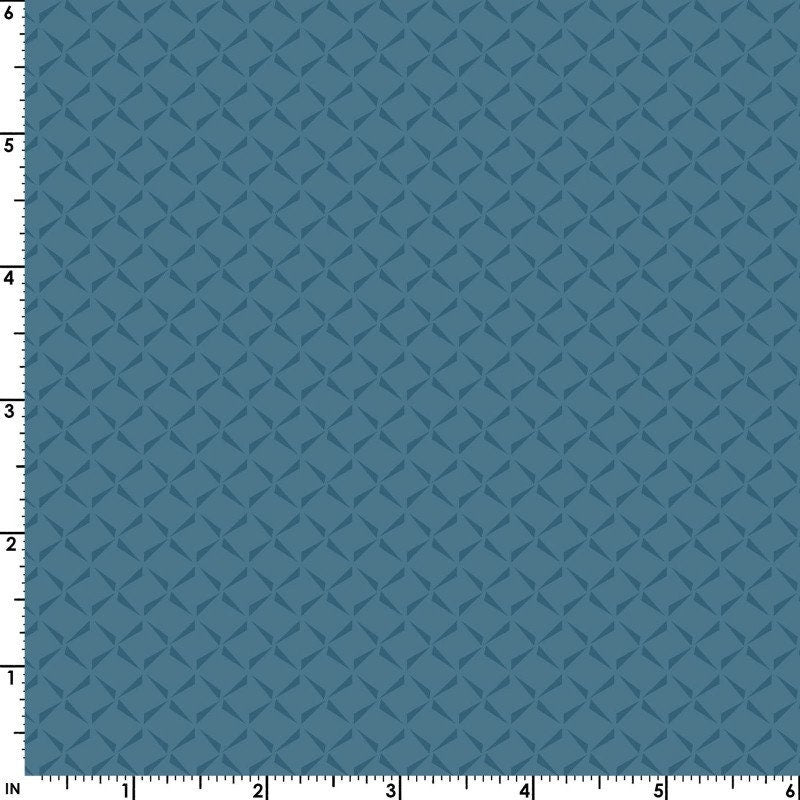 43-44" Wide OPAL ESSENCE GEOMETRIC Medium Blue Pearlescent Quilt Fabric by Maywood Studio - Sold by the Yard