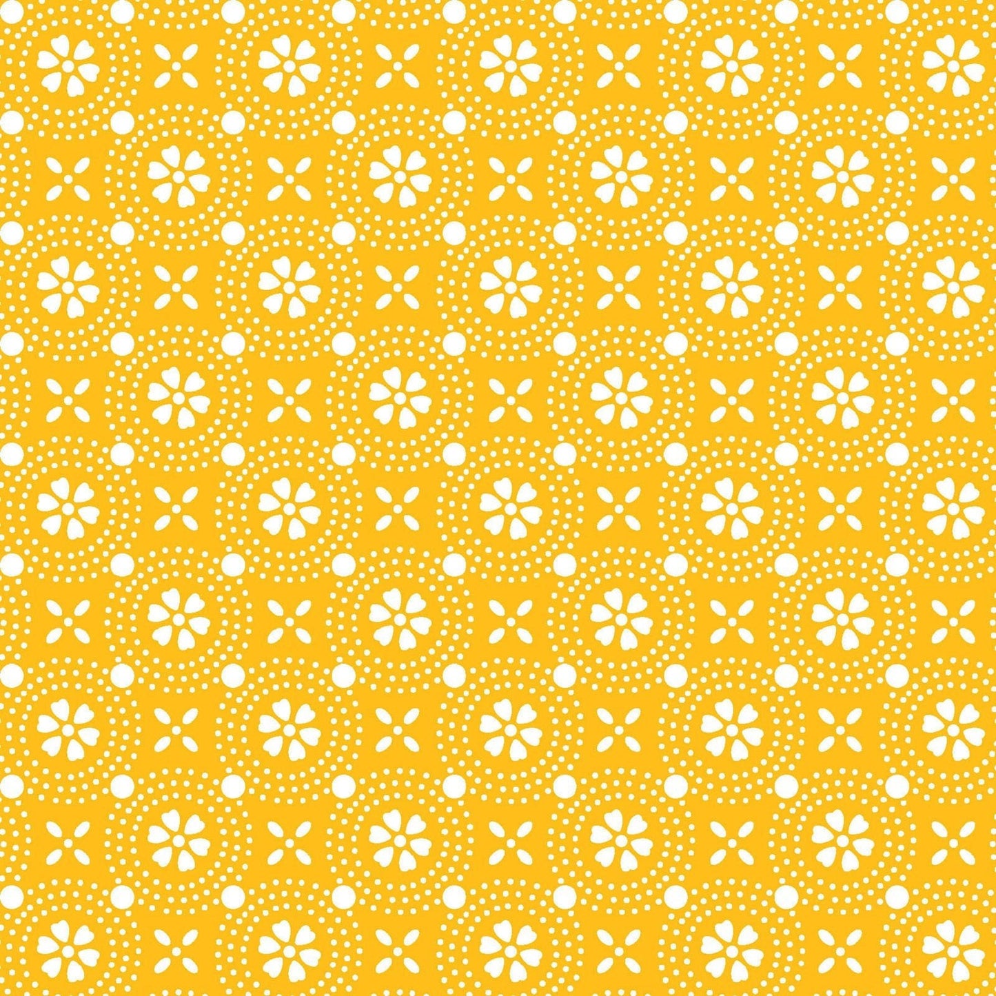 43-44" Wide KIMBERBELL BASICS DOTTED Circles Yellow Quilt Fabric for Maywood Studio - Sold by the Yard