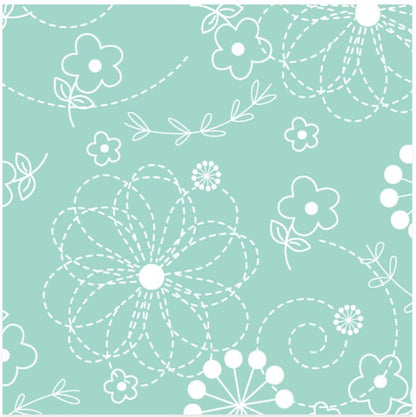 43-44" Wide KIMBERBELL BASICS CLASSIC Doodles Teal Quilt Fabric for Maywood Studio - Sold by the Yard