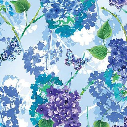 43-44" Wide BUTTERFLY BLISS Sky Blue Designed by Greta Lynn for Kanvas Studio for Benartex - Sold by the Yard