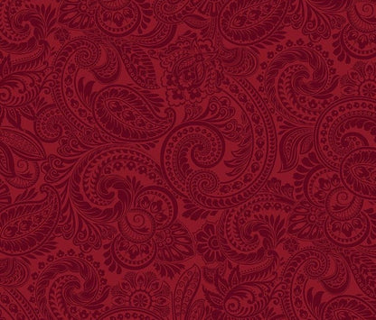 43-44" Wide FLOWER FESTIVAL II Red Paisley Quilt Fabric Designed by Benartex - Sold by the Yard