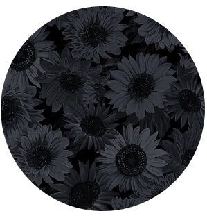 108" Wide Sunflower Whisper Black by Kanvas Studio for Benartex - Beautiful Black Floral Quilt Backing Fabric by the Yard