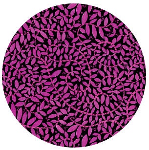 43-44" Wide FANTASY FERN Fuchsia & Black Quilt Fabric by Karla Gerard for Benartex Fabrics - Sold by the Yard