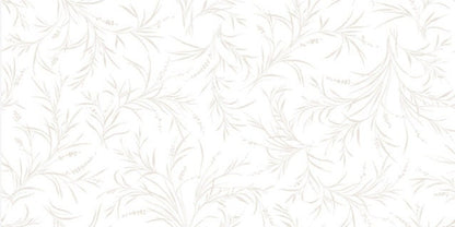 43-44" Wide OPAL ESSENCE FOLIAGE White with Gold Pearlescent Quilt Fabric by Maywood Studio - Sold by the Yard