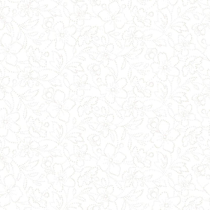 43-44" Wide OPAL ESSENCE FLORAL White with Pearlescent Quilt Fabric by Maywood Studio - Sold by the Yard